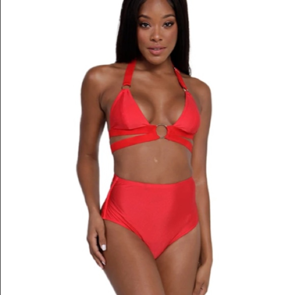 Red Alert O Ring Halter Top